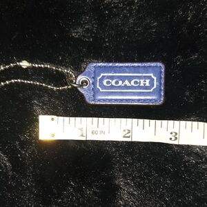 Coach Navy Leather Tag Keychain